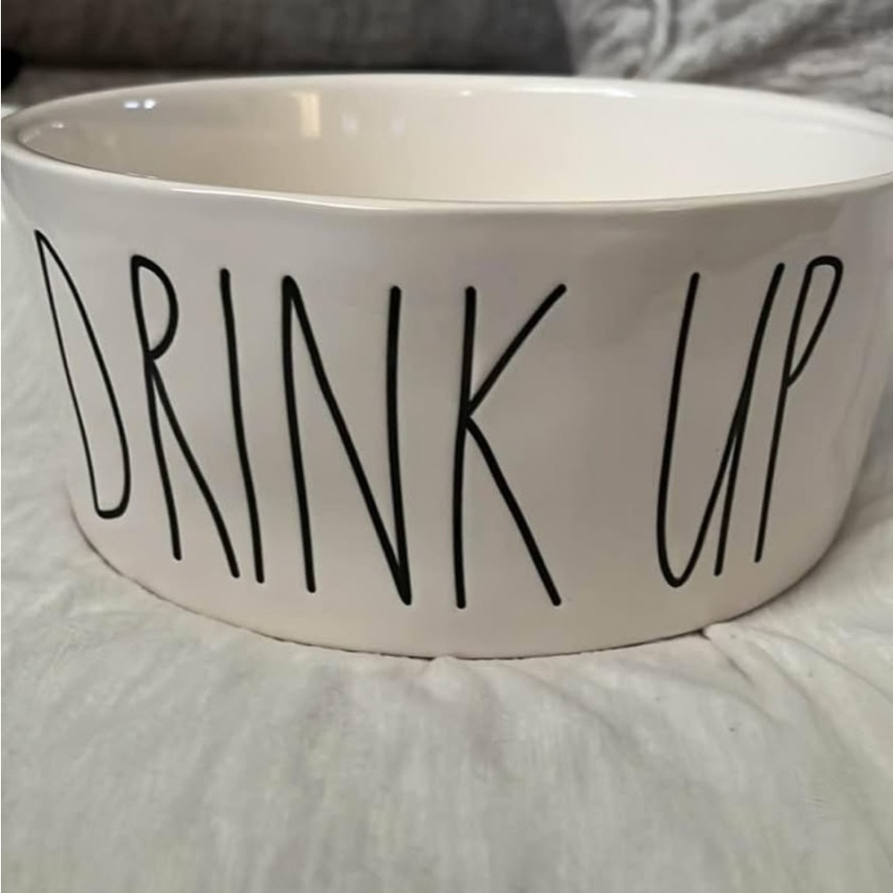 Rae Dunn by Magenta DRINK dog water food bowl dish pottery